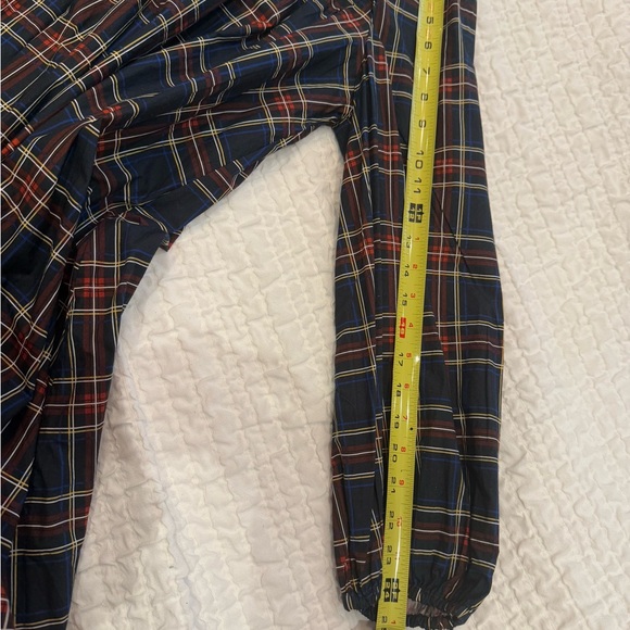 Ganni Plaid Long-Sleeve Cotton Dress - Picture 10 of 13